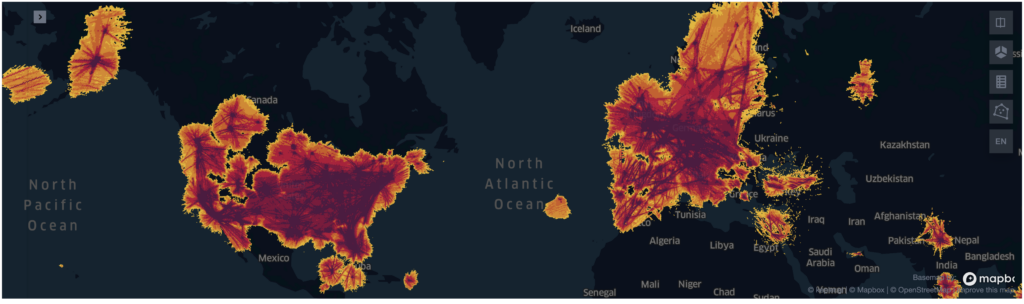 Aggregated aircraft traces