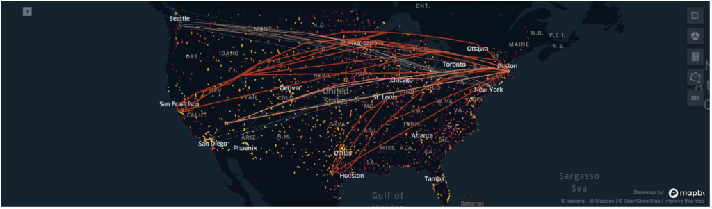 Impacted flight routes