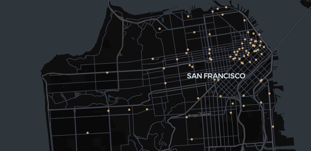 Map of Starbucks in San Francisco