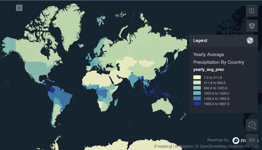 zonal statistics analysis yearly average precipitation