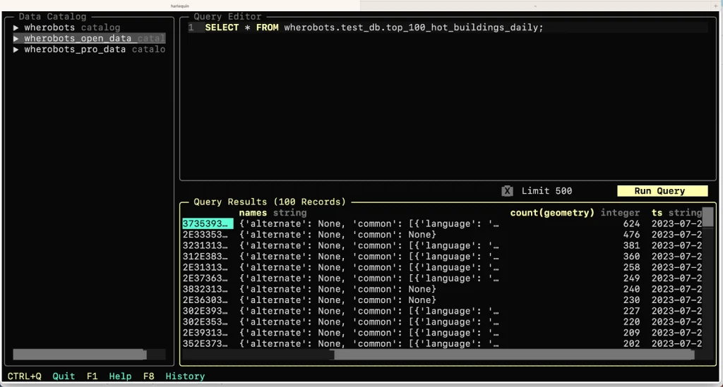 Harlequin query test 2