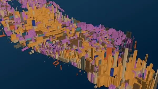 3D map of buildings in New York City